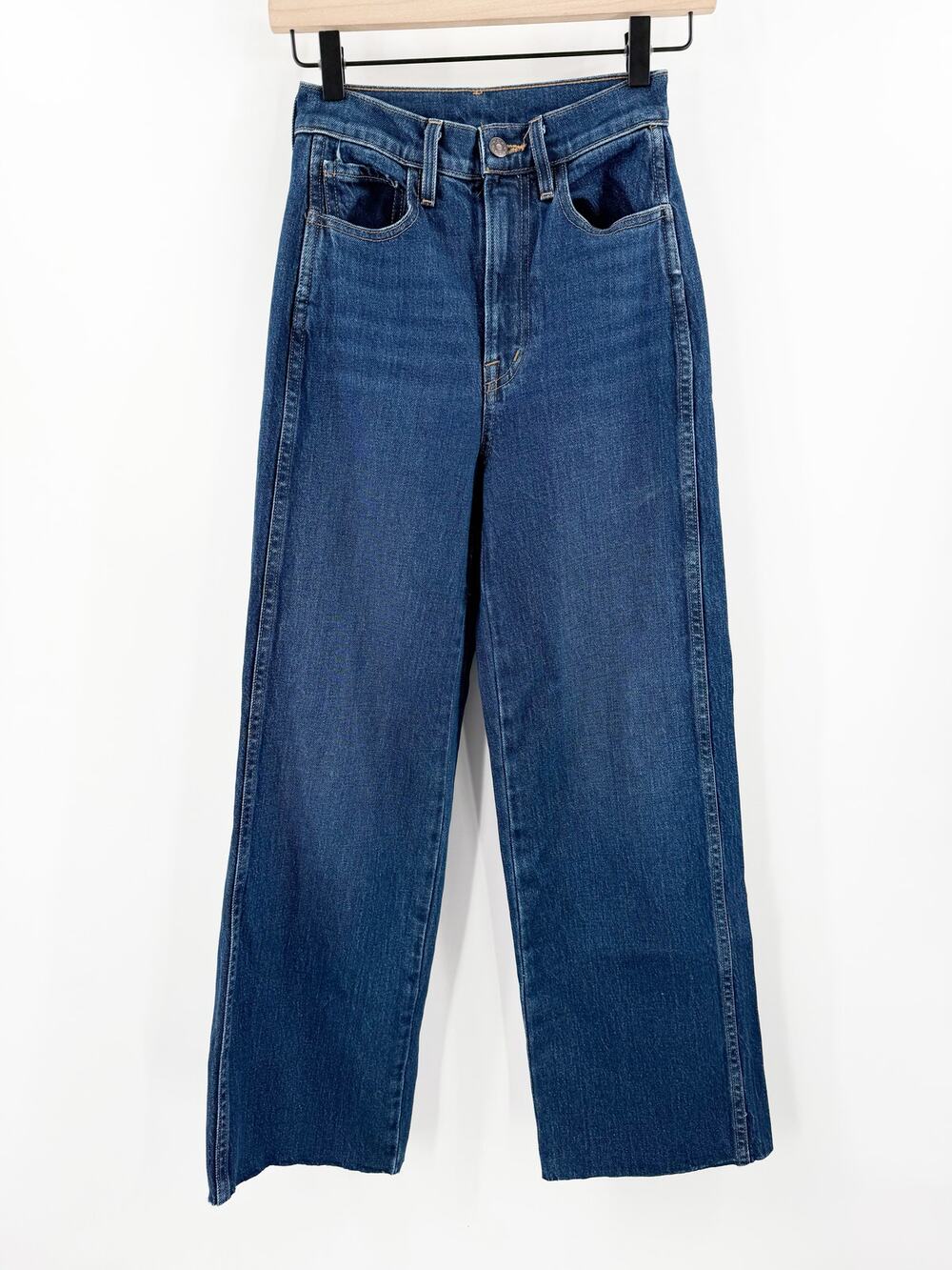 Apiece Apart Jeans Women's Size 23 Merida High Rise Wide Leg Cut-Off Tulum Wash